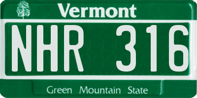 VT license plate NHR316
