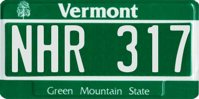 VT license plate NHR317