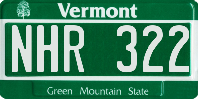 VT license plate NHR322