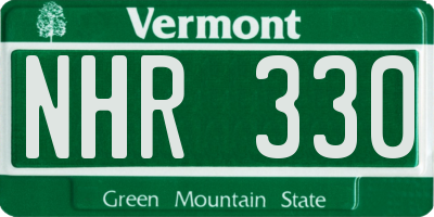 VT license plate NHR330