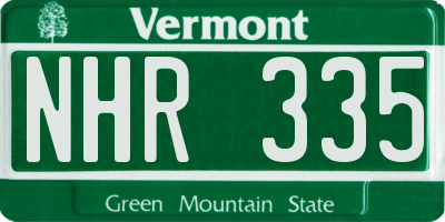 VT license plate NHR335