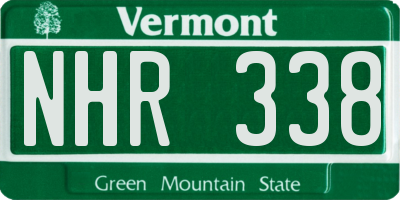 VT license plate NHR338