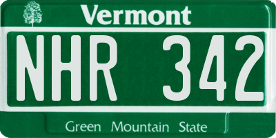 VT license plate NHR342