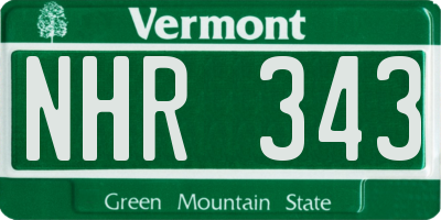 VT license plate NHR343