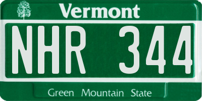 VT license plate NHR344
