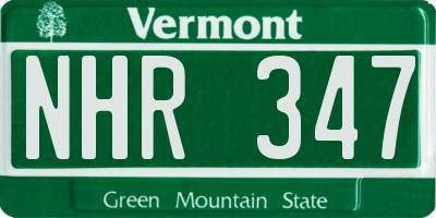 VT license plate NHR347