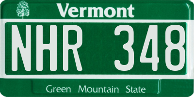VT license plate NHR348