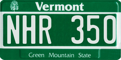 VT license plate NHR350