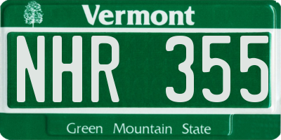 VT license plate NHR355