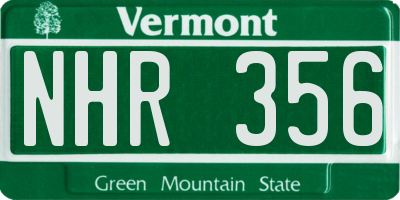 VT license plate NHR356
