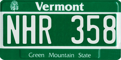 VT license plate NHR358