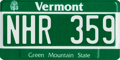 VT license plate NHR359