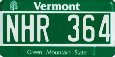 VT license plate NHR364