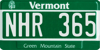 VT license plate NHR365