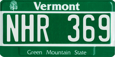 VT license plate NHR369