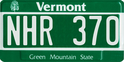 VT license plate NHR370