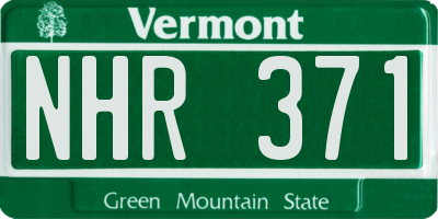 VT license plate NHR371