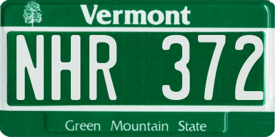 VT license plate NHR372