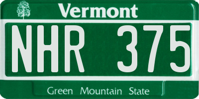 VT license plate NHR375