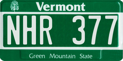 VT license plate NHR377