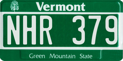 VT license plate NHR379