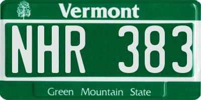 VT license plate NHR383