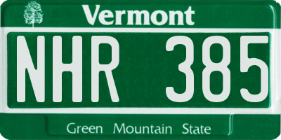 VT license plate NHR385