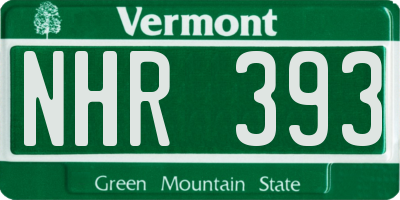 VT license plate NHR393