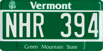 VT license plate NHR394