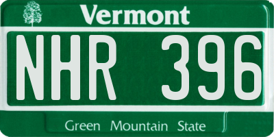 VT license plate NHR396