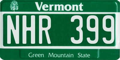 VT license plate NHR399