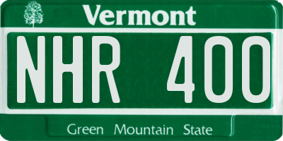 VT license plate NHR400