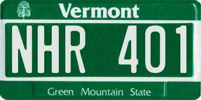 VT license plate NHR401