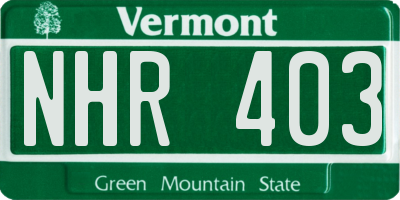 VT license plate NHR403