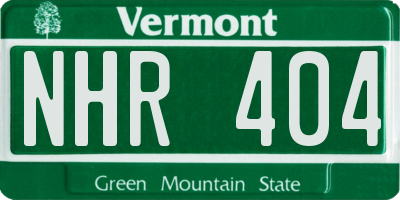 VT license plate NHR404
