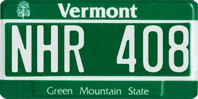 VT license plate NHR408