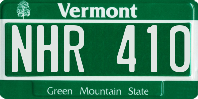 VT license plate NHR410