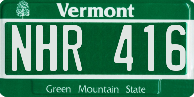 VT license plate NHR416