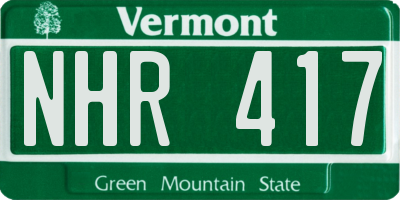 VT license plate NHR417