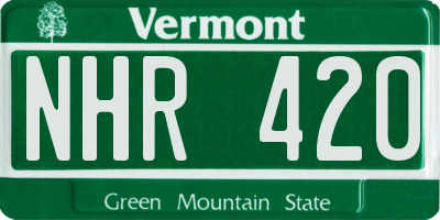 VT license plate NHR420
