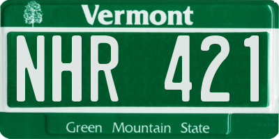 VT license plate NHR421