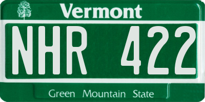 VT license plate NHR422