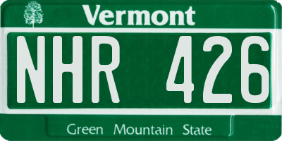 VT license plate NHR426