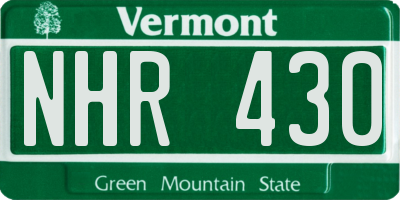 VT license plate NHR430