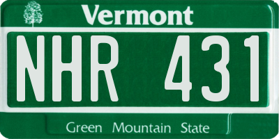 VT license plate NHR431