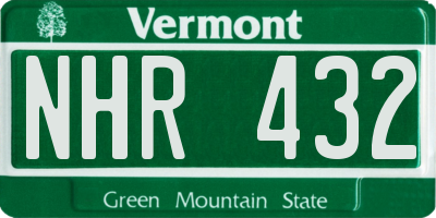 VT license plate NHR432