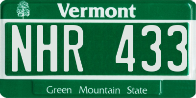 VT license plate NHR433