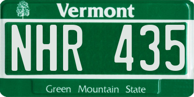 VT license plate NHR435