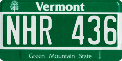 VT license plate NHR436