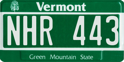 VT license plate NHR443